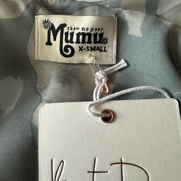 Show Me Your Mumu Jess Green Floral Ruffle Wrap Midi Dress XS - Picture 13 of 13